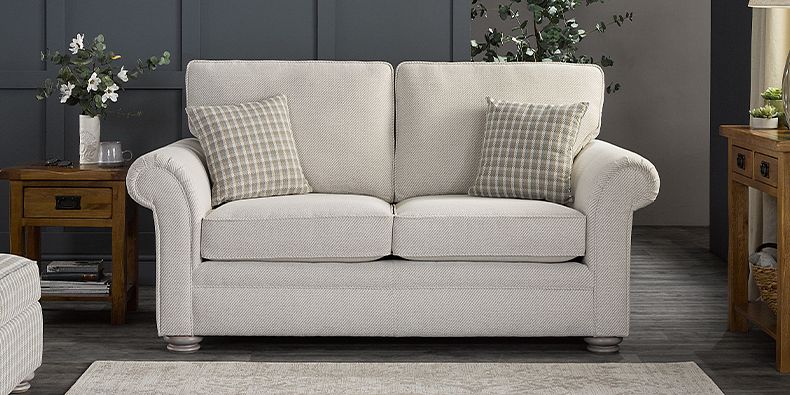 Small cream shop 2 seater sofa